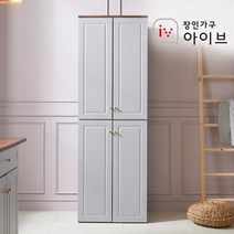 장인가구 아이브 브런치G 키큰 주방 수납장, 소프트그레이