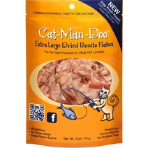 강아지 CatManDoo 초대형 말린 가다랑어 플레이크 고양이 간식 0.5온스 백