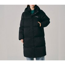 [국내매장판] 휠라 유니 에센셜 롱다운 자켓 남녀공용 덕다운 점퍼 롱패딩 블랙 FS2DJE4103X_BLK