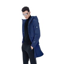 Supield 에어로젤 오버올 내한성 자켓 남성 캐주얼 후드 윈드 브레이커 코트 겨울 아웃웨어, [23] Blue-Long Style-3XL