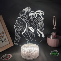 LOL 게임 피규어 블라인드 몽크 이신 램프 3D LED RGB 네온 야간 조명 친구 방 테이블 다채로운 장식 리그 오브 레전드 선물, [02] Lava Lamp Base, [02] 16 color with remote