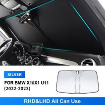 자동차 액세서리 BMW 호환 X1 U11 - 접이식 태양 우산 전면 유리 차양 휴대용 자외선 차단 인테리어, [02] silver, 02 silver