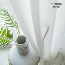 북유럽 솔리드 화이트 거즈 벨벳 쉬폰 커튼 커튼 투광 블라인드 완제품 도매