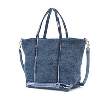 22FW 블루 스팽글장식 린넨 PETIT 카바스백 VIBA2F111B2