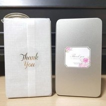 기타 바보사랑[이홈베이킹]틴케이스 실버+린넨유산지+땡큐스티커2종 x 2p