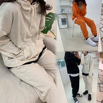 벤딩 조거 나그랑 커플 트레이닝 세트 오버핏 와이드 봄 입기 편한 루즈핏 기모