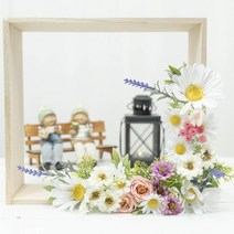 봉안당리스 코너형 가을들녘 들꽃 화이트 실크플라워 조화꽃 납골당리스, 상세 설명 참조