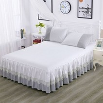 레이스 100% 면 더블 맞춤법 침대 스커트 매트리스 커버 160x200 140x200 133x72Fabric 침실 장식 통기성, bed skirt baise_160x200cm 1pc