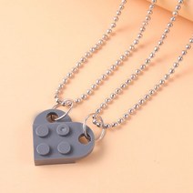 체인블럭 레바블럭 윈치 이동식 체인 차량용 호이스트 2Pcs 사랑 심장 빌딩 블록 펜 던 트 목걸이 커플 우, 22 SXL1722