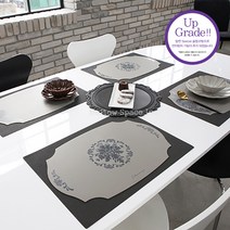 멜로우스페이스 오마주 TM 식탁매트 실리콘 사각 테이블매트 프렌치 [웜그레이], 01.프렌치1-웜그레이