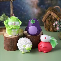 납품 변신 기맹함 깜짝 박스 뜯다 뜯다 웃다 진열품 케이크 장식 작은 선물, 072-76 채소 정령 랜덤 1개