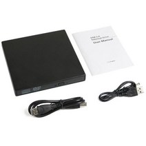 외장cd롬 슬림 USB 2.0 외장 DVD CD RW 디스크 버너 콤보 드라이브 리더 플레이어 윈도우 7 810 노트북 PC 컴퓨터 맥북용, Black