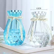 테이블리폼 유러피안 팬시 유리화병 수배 그린 뤄 식물 말린 생선 꽂다 꽃병 그릇 식당 거실인테리어 수반 1801237231, (쁘띠다이아몬드 투명 _스카이블루 )