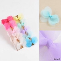 친구선물 파스텔 미듐 쉬폰 나비집게 여행 체육대회 헤어변신 졸업사진 스타일링 데이트 연인, 인디핑크