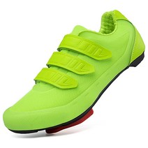 NOXNEX 펠로톤 SPD 페달과 호환되는 남성용 여성용 사이클링 슈즈 실내 로드 사이클링 슈즈 주황색., 9 Women/7 Men, Green