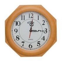 감각적인 벽시계 원목느낌 팔각 무소음 벽시계/320mm 0.1300ea, 쿠팡리치팟 본상품선택