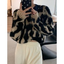 리얼핏 세 가지 표준 색상 대비 스티치 블랙 니트 플러시 탑 데일리룩 나른
