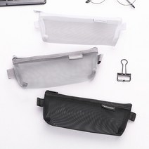 미니파우치 라벨메쉬필통 포켓 여행용 사각 멀티 필통 반투명