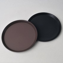 논슬립(non slip) 원형 쟁반 카페용품 트레이 난슬립 삼광물산, 블랙(검정)