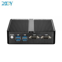 XCY-미니 PC 인텔 셀러론 J4125 쿼드코어 2x RS232 듀얼 이더넷 300M WiFi HDMI VGA 4 * USB 팬리스 산업용 IPC 윈도우즈 10, No RAM No SSD NoWiFi, Celeron 2955U DDR3L