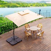 원터치 2500 사각 파라솔+플라스틱 베이스 15kgX4, 레드