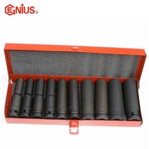 지니어스 임팩트소켓세트(롱) CD-410M(=CM-008)(1/2인치x11-24)10P, 단품