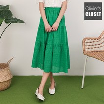 올리비에스클로젯 펀칭 레이스 밴딩 스커트 O2303SK021B