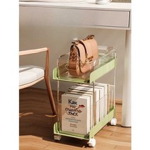 이동식카트 주방카트 카트 미용실 선반 업소용 트롤리 드레싱카, (내로우모델 18cm)그린-2겹숏