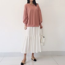 퍼니걸스 박시 맨투맨 레이어드 롱 원피스_8744