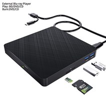 블루레이ODD 외장 리핑 4K 재생 플레이어 5인 1 USB 3.0 슬림 외장형 DVD RW CD BD 블루레이 플레이어 리더, 01 Blu-Ray Player