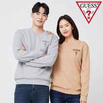 [게스진]게스 MM4K9461 공용 부클자수 무테삼각 맨투맨 티셔츠