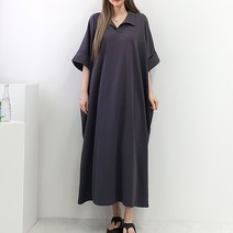 [퀸비샵] 카브라 카라 원피스 // 반팔원피스 빅사이즈 루즈핏 오버사이즈 롱원피스 홈웨어