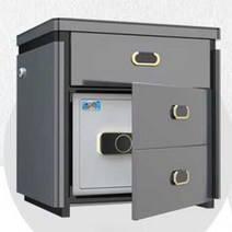 협탁 침대 캐비닛 현금 테이블 현찰 수납 탁자 금고, 터치 램프 51 샴페인 골드