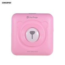 GOOJPRT 징 푸 A6 에릭슨 블루투스 미니 휴대용 열 프린터 곰 잘못된 제목 태그 작은 사진 종이 티켓 인쇄 핑크, 1개