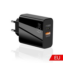 GaN 고속충전기 65W PD 33W QC 3.0 USB c타입 아이폰 14 플러스 13 프로 맥스 샤오미 12 삼성 호환 S22U 용, 02 Black EU