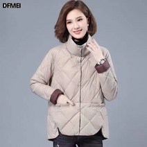 DFMEI 패딩 여 겨울 엄마옷 숏 패딩 루즈핏 하이넥 슬림핏 코트