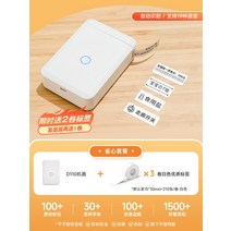 D110 라벨 프린터 가정용 스티커 라벨 부착기 가격 바코드 식품 유통 기한 휴대용 소형 열감 블루투스 휴대폰 투명 컬러 네임 스티커, AT.D110화이트+3롤화이트라벨