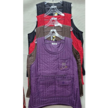 빅사이즈 겨울에 입기 좋은 라운드형 부엉이 지퍼주머니 방한기모패딩앞치마, 퍼플