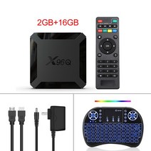 TV 셋톱 박스 스마트 수신기 OTT X96Q-안드로이드 10 2GB 16GB Allwinner H313 쿼드 코어 4K 60fps TVBOX 와이파이 구글 플레이어 유튜브 X96, 영국 플러그_2G16G backlit i8