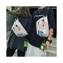 와이케이하우스 Ins 바람 메신저 가방 남성 캐주얼 간단한 작은 어깨에 매는 일본식 학생 가슴 여성 힙합 스포츠 허리 가방_70094