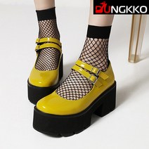 시크덩꼬 미니 더블 벨트 메리제인 통굽 옥스퍼드 로퍼 DK2154