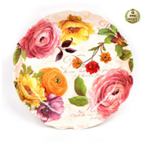 라이브잇 Xier Flower Trays 멜라민 원형 레이스쟁반 1p, 14개, 장미