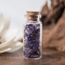 자수정 자갈 - 천연 원석 별자리 미니 코르크병 (인테리어 소품)