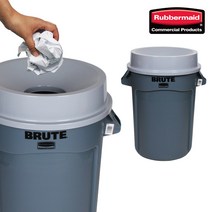 러버메이드 러버메이드 벤티드브루트+천공형뚜껑 세트 대용량휴지통 쓰레기통(121L), 노랑, 1) 벤티드 브루트