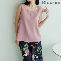 [블루종] 스퀘어넥 민소매 블라우스_B2207BL187B