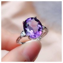 자수정반지 탄생석 자수정 남자 보석 자개 반지 블랙 엔젤 925 실버 우아한 여성용