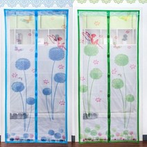 레이스 일체형 민들레 모기장 문발 - 현관문용 폭 사이즈 100cm, 그린