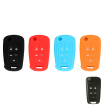 이너스 쉐보레 임팔라 5버튼 폴딩 키 실리콘 케이스, 레드