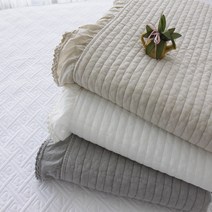 자미와침구 우아한 피그먼트 아사워싱 라움레이스 스프레드, 그레이