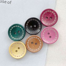 헤세드 빈티지 컬러 스티치 나무단추 우드단추(10개), 6컬러전부(60개)